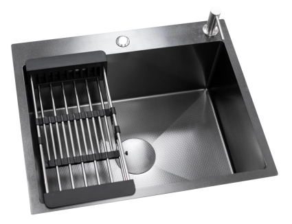 Мойка кухонная Esbano Cascade-M 60x50, оружейная сталь, встраиваемая сверху, нержавеющая сталь, прямоугольная