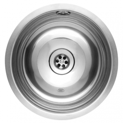 Мойка кухонная Kantera Rio L LUX OSP 29x29, stainless steel, интегрированная, встраиваемая сверху, встраиваемая снизу, нержавеющая сталь, брашированная, круглая