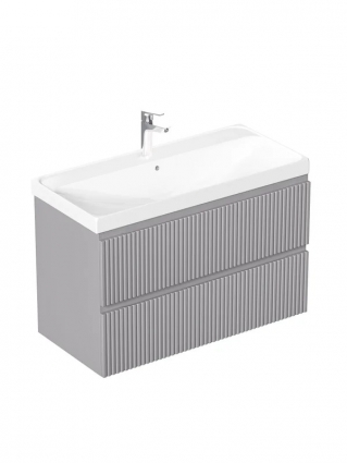 Aquanet Тумба Джейн 2.0 100 (FlatFlash) цв.графит (373286) матовая, с ящиками