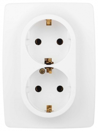 Розетка ЭРА Серия 12 12-2106-01М 2X2P+E Schuko 16А-250В белый матовый Б0065721 цвет белый