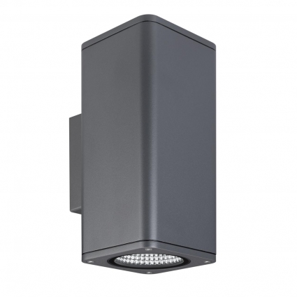 Светильник LGD-EVO-WALL-TWIN-S100x100-2x12W Warm3000 (GR, 44 deg, 230V) Arlight 046195, цвет серый, мощность 24 Вт