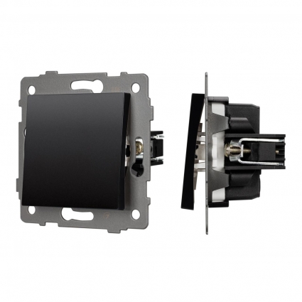 Механизм выключателя одноклавишный непроходной SWT-MK01-PL-BK-V (250V, 10A) Arlight 049868, цвет черный