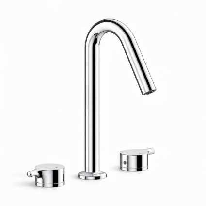 Смеситель для раковины Wasserkraft Рейн (Rhein) 9935 глянцевый хром двухвентильный, длина излива 12 см