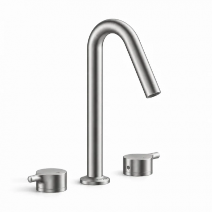 Смеситель для раковины Wasserkraft Рейн (Rhein) 9935BN матовый никель двухвентильный, длина излива 12 см