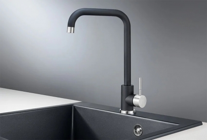 Кухонный смеситель GRANULA Standart ST-4033, ШВАРЦ, однорычажный, длина излива 20 см