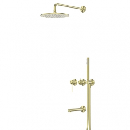 Душевая система ABBER AF8817BG скрытого монтажа с изливом, брашированное золото, шланг 150 см