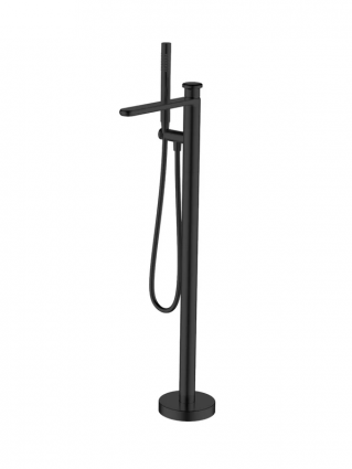 Напольный смеситель для ванны с душем ALTROBAGNO Рикко (Ricco) 020210 MB С ВНУТРЕННЕЙ ЧАСТЬЮ, матовый черный, однорычажный, длина излива 28.5 см