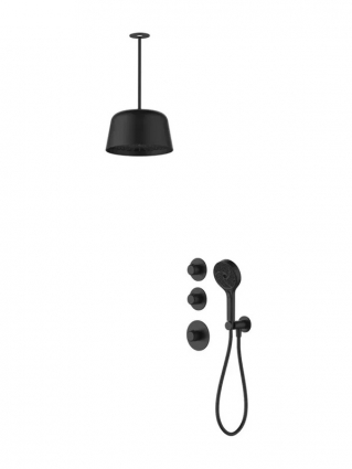 Душевая система с термостатом ALTROBAGNO Рикко (Ricco) 040424 MB, цвет черный, шланг 150 см