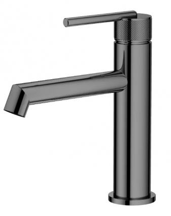Смеситель для раковины BAS СМ00061 оружейная сталь однорычажный, длина излива 13.5 см