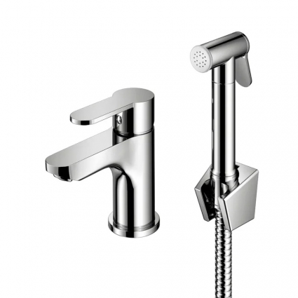 Комплект для раковины ProHanss P64.12 с гигиеническим душем, хром, однорычажный, длина излива 9.8 см
