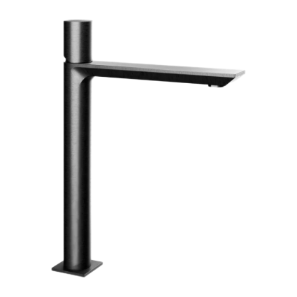 Смеситель для раковины Remer Грань (Edge) EG512LXLCFP брашированный черный хром однорычажный, длина излива 18.3 см