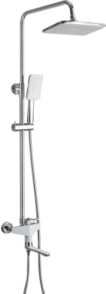 Душевая стойка Frap H58 F2458 со смесителем, хром, белая, 3 режима
