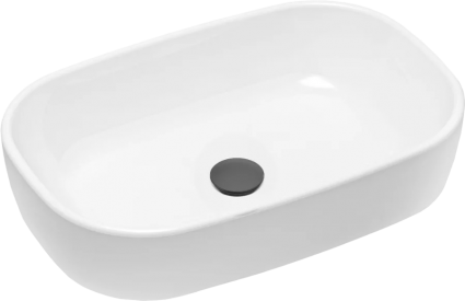 Накладная раковина Lavinia Boho Bathroom Sink Slim 21520801 белая, матовая черная, прямоугольная, с донным клапаном, черный матовый