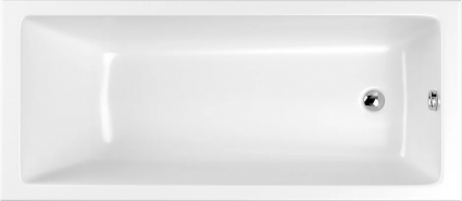 Акриловая ванна WHITECROSS Wave 0101.170070.100 без опоры 170x70 см, пристенная, белый глянец, прямоугольная, объем 210 л.