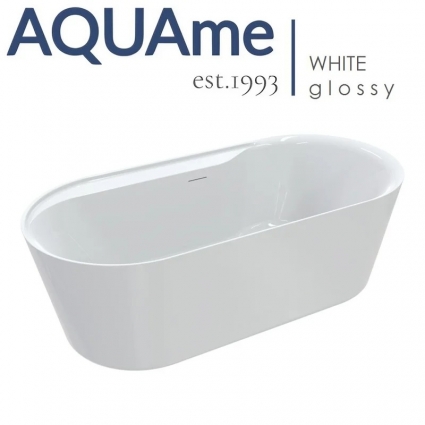 Ванна AQUAme акриловая отдельностоящая AQM3505GW-L овальная