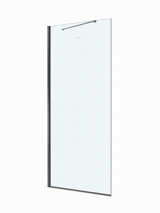 Cezares LIBERTA-L-1-TB-105-C-GM Душевая перегородка универсальная с односторонним входом, стекло прозрачное, профиль Оружейная сталь, 1050x1950 мм в современном стиле