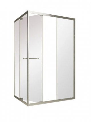 Vegas-Glass Душевой уголок Vegas Glass ZP+ZPV Внутрь 150*90 04 01 профиль никель, стекло прозрачное, прямоугольный, двери раздвижные