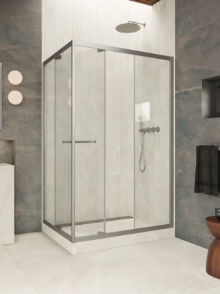 Vegas-Glass Душевой уголок Vegas Glass ZP+ZPV Внутрь 130*100 11 01 профиль оружейная сталь, стекло прозрачное, прямоугольный, двери раздвижные