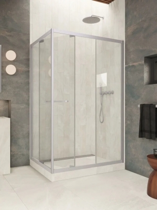 Vegas-Glass Душевой уголок Vegas Glass ZP+ZPV Внутрь 130*100 07 01 профиль матовый хром, стекло прозрачное, прямоугольный, двери раздвижные