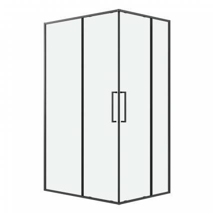Душевое ограждение Niagara Nova NG-6836-1080BL (100х80х195) прямоугольник,черный матовый,двери раздвижные,стекло прозрачное