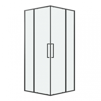 Душевое ограждение Niagara Nova NG-6836-90BL (90х90х195) квадрат, черный матовый,двери раздвижные,стекло прозрачное