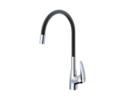 Смеситель для кухни AVRORAwatermix AV9007B хром, черный, нержавеющая сталь, рычажный, с гибким изливом