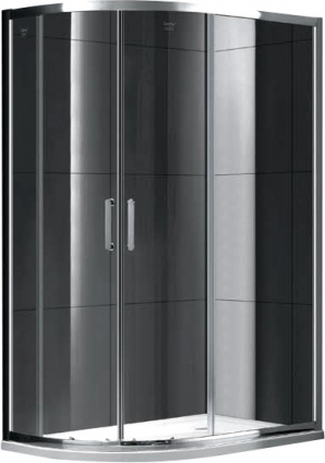 Душевой уголок Gemy Victoria S30192A 100x90 см прямоугольный-асимметричный, двери раздвижные