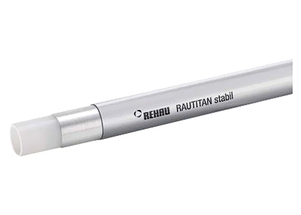 Труба металлополимерная Rehau Rautitan stabil 16,2x2,6 (штанга: 5 м), цвет серебро, 3 слоя