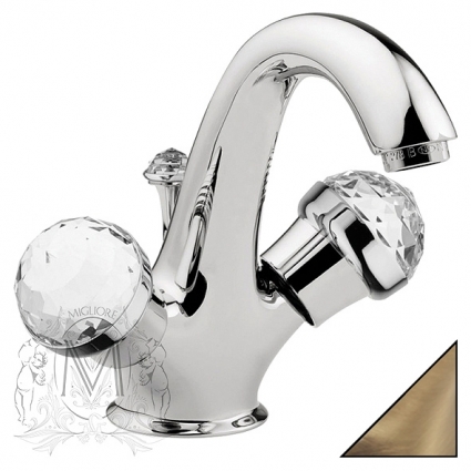 Смеситель Migliore Axo Swarovski ML.AXO-634F Br для раковины двухвентильный, бронза