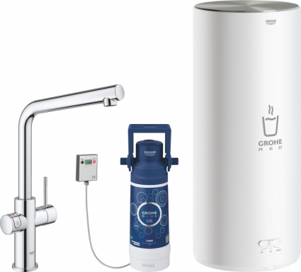 Смеситель Grohe Red II Duo 30325001 для кухонной мойки, с водонагревателем, однорычажный, хром