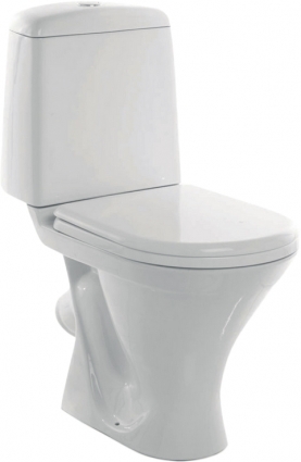 Унитаз-компакт Sanita Аттика эконом белый, овальный, 33.7x60.8 см