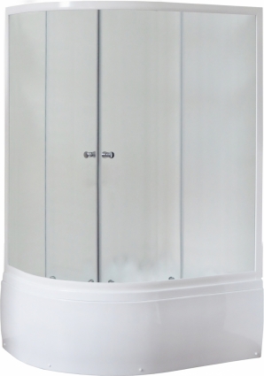 Душевой уголок Royal Bath RB 8120BK-C-R с поддоном, прямоугольный-асимметричный, двери раздвижные