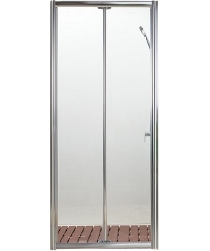 Душевая дверь в нишу Bravat Drop 80x200 складная стекло прозрачное, профиль хром