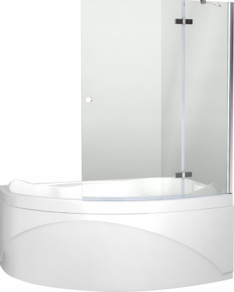 Шторка на ванну Aquanet Beta 2 NF7221-2 hinge R для ванны Jamaica R распашная, стекло прозрачное