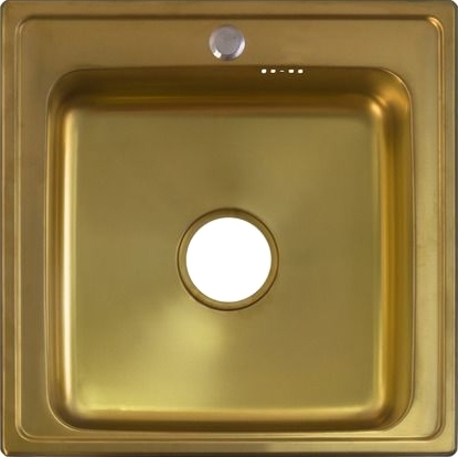Мойка кухонная Seaman Eco Wien SWT-5050 Antique gold матовая, квадратная, 50x50 см
