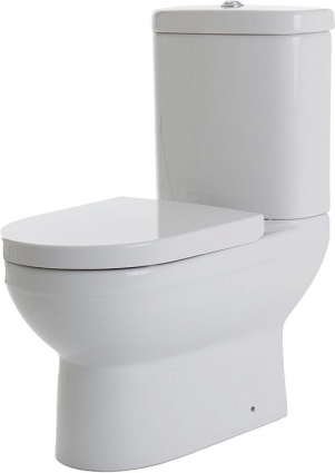 Унитаз напольный Bravat New Monn CX01014UW-P с микролифтом, белый, антивсплеск, 36x63.5 см