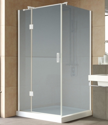 Душевой уголок Vegas Glass AFP-Fis Lux 120*90 01 10 L профиль белый, стекло сатин, прямоугольный, двери распашные