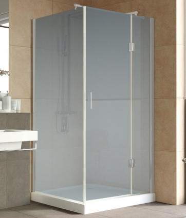 Душевой уголок Vegas Glass AFP-Fis Lux 100*90 07 10 R профиль матовый хром, стекло сатин, прямоугольный, двери распашные
