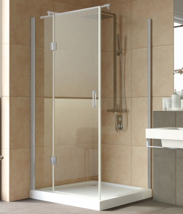 Душевой уголок Vegas Glass AFP-Fis Lux 100*90 07 01 L профиль матовый хром, стекло прозрачное, квадратный, двери распашные
