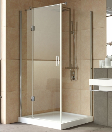 Душевой уголок Vegas Glass AFP-Fis Lux 100*90 08 01 L профиль глянцевый хром, стекло прозрачное, квадратный, двери распашные