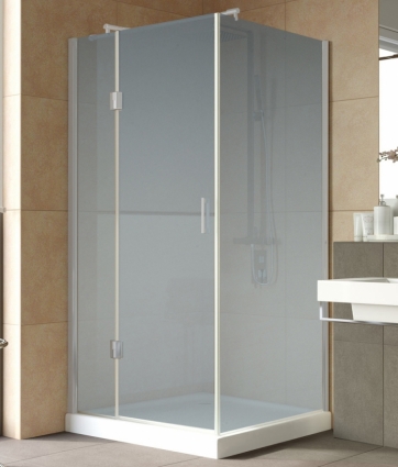 Душевой уголок Vegas Glass AFP-Fis Lux 100*90 07 10 L профиль матовый хром, стекло сатин, квадратный, двери распашные