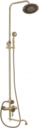 Душевая стойка Bronze de Luxe 10120DDF бронза, штанга 134 см, шланг 150 см