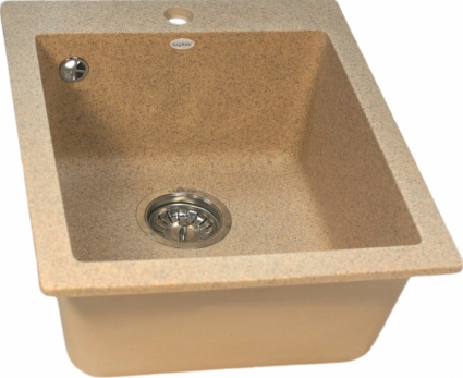 Мойка кухонная Ulgran U-404-302 песочная матовая, прямоугольная, 41x48.5 см