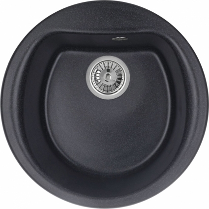 Мойка кухонная Granula GR-5101 черный матовая, круглая, 50x50 см