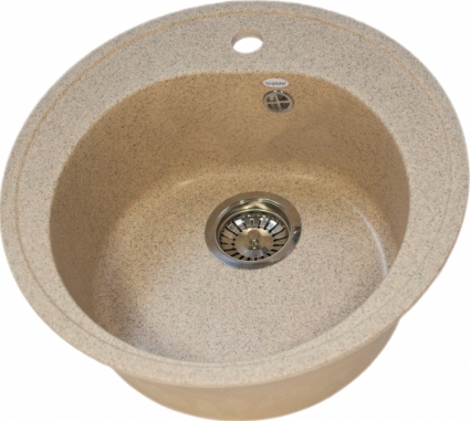 Мойка кухонная Ulgran U-101-302 песочная матовая, круглая, 50x50 см
