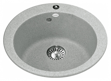 Мойка кухонная Ulgran U-405-310 серый матовая, круглая, 49.5x49.5 см