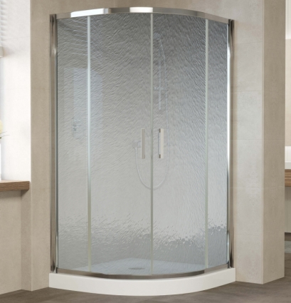 Душевой уголок Vegas Glass ZS 120 08 02 профиль глянцевый хром, стекло шиншилла, четверть круга, двери раздвижные