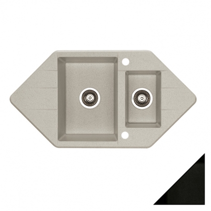 Мойка кухонная Alveus Cubo 80 карбон матовая, прямоугольная, с крылом, 95.2x50 см