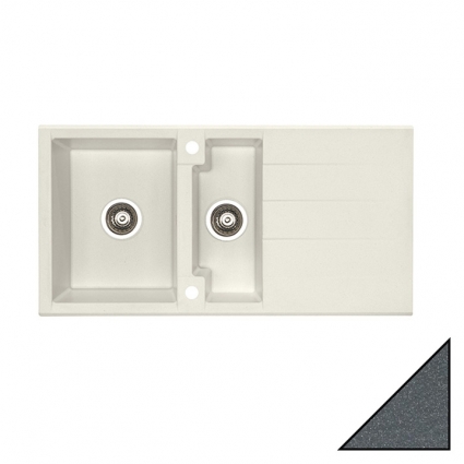 Мойка кухонная Alveus Cubo 70 антрацит металлик матовая, прямоугольная, 98x50 см
