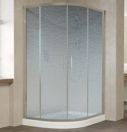 Душевой уголок Vegas Glass ZS-F 120*90 07 02 профиль матовый хром, стекло шиншилла, прямоугольный-асимметричный, двери раздвижные